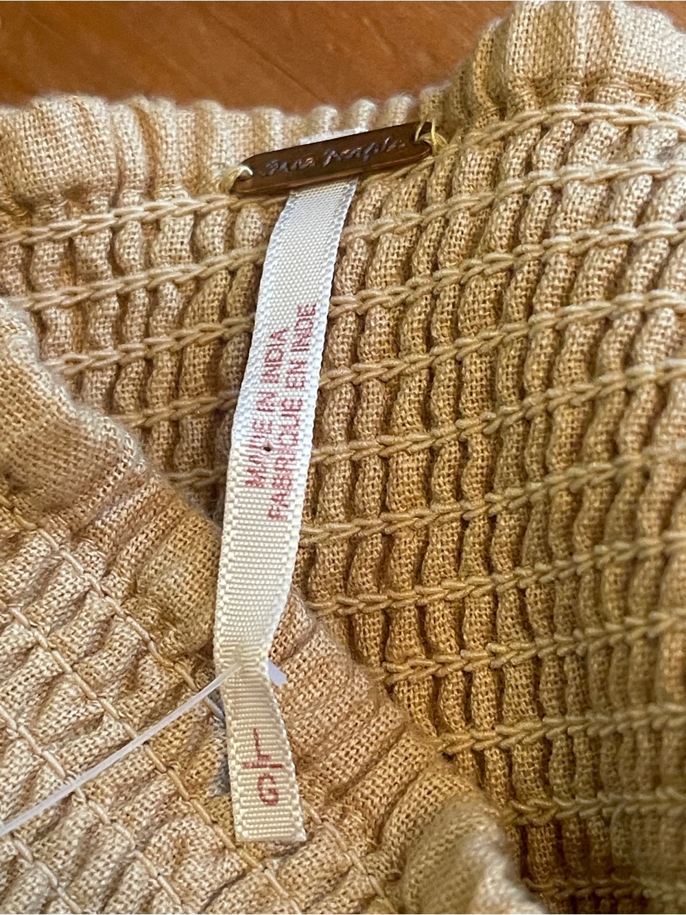 Free People Marguerita Maxi Skirt Golden Yellow Pull-On Cotton Linen Sz L NWT - Picture 7 of 13